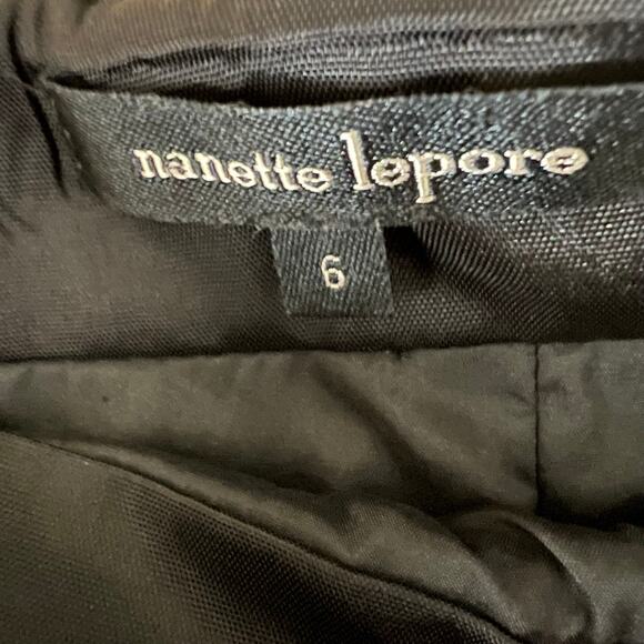 Nanette Lepore Pencil Skirt Tuxedo Stripe Black Size 6 - Picture 7 of 10